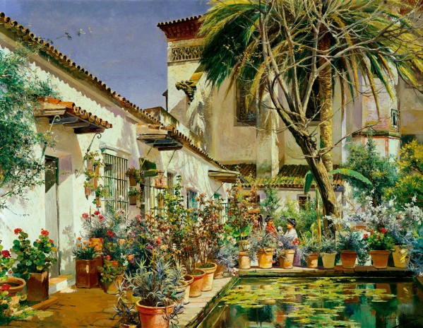 First Atrium of Santa Paula Convent Seville by Manuel Garcia y Rodriguez